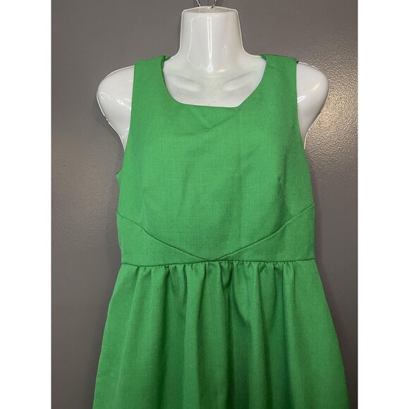 J.Crew Collection Dress Womens 2 Green Wool Fit & Flare Sleeveless Lined A-Line - Picture 1 of 10